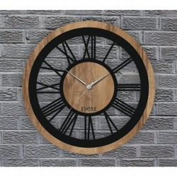 Dekoratif Modern Ahşap Duvar Saati (42 Cm)